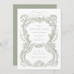 Elegantes Vintages Blumenspielzeug Save the Date Einladung
