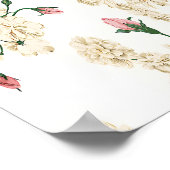 Elegantes Vintages Blumenwallpaper Poster (Ecke)