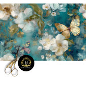 Elegantes Vintages Blumenzauber-Papiertaschentuch Seidenpapier