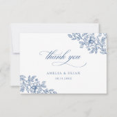 Elegantes Vintages Blumenzitat Dankeskarte (Vorderseite)