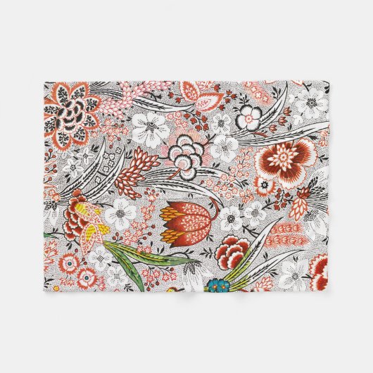 Elegantes Vintages Boho Abstraktes Blumenwerk | Fleecedecke (Vorderseite (Horizontal))