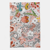 Elegantes Vintages Boho Abstraktes Blumenwerk | Geschirrtuch (Vertikal)