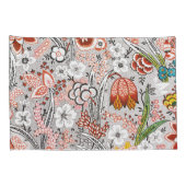 Elegantes Vintages Boho Abstraktes Blumenwerk | Kissenbezug (Rückseite-Rechts)