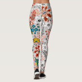Elegantes Vintages Boho Abstraktes Blumenwerk | Leggings (Rückseite)