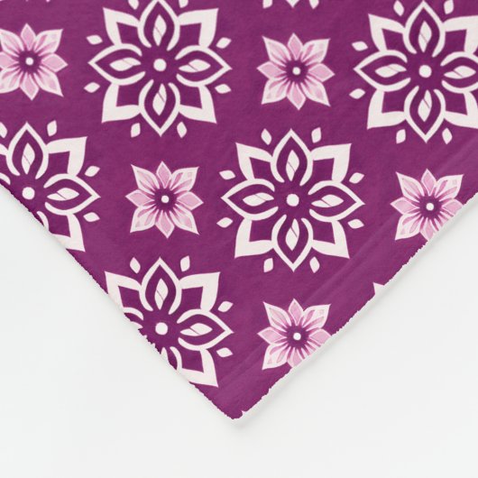 Elegantes Vintages Boho-Blumenmuster Fleecedecke (Ecke)