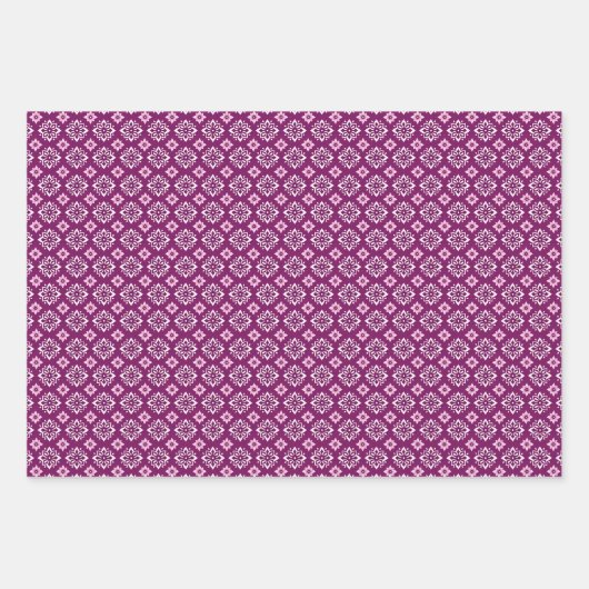 Elegantes Vintages Boho-Blumenmuster Geschenkpapier Set (Vorderseite 2)