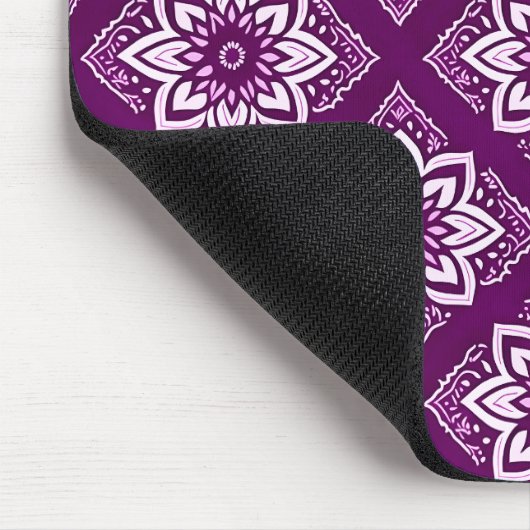 Elegantes Vintages Boho-Blumenmuster Mousepad (Ecke)