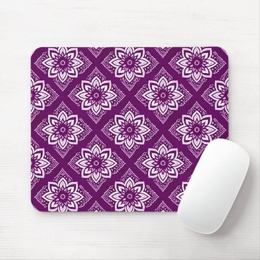Elegantes Vintages Boho-Blumenmuster Mousepad (Mit Mouse)