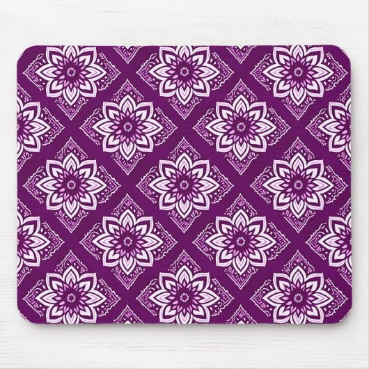 Elegantes Vintages Boho-Blumenmuster Mousepad (Vorne)