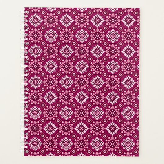 Elegantes Vintages Boho-Blumenmuster Planer (Vorderseite)