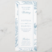 Elegantes Vintages botanisches Hochzeitsprogramm Programm (Vorderseite)