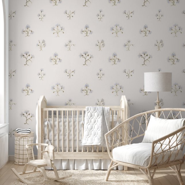 Elegantes Vintages botanisches Muster Tapete (Kinder)