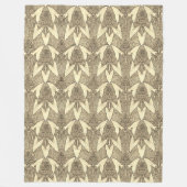Elegantes Vintages Braun Beige Jugendstil Fleecedecke (Vorderseite)