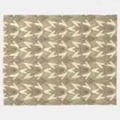 Elegantes Vintages Braun Beige Jugendstil Fleecedecke (Vorderseite (Horizontal))