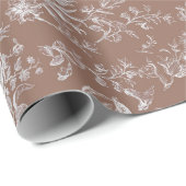 Elegantes Vintages Braunes Pferde Blumenmuster Geschenkpapier (Rolleneckpunkt)