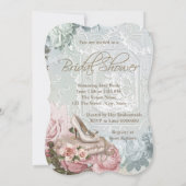 Elegantes Vintages Brautparty Einladung (Rückseite)