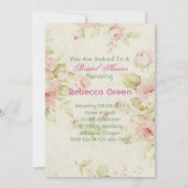 elegantes Vintages Brautparty in Pink Floral Einladung (Rückseite)