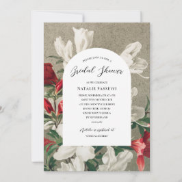 Elegantes Vintages Brautparty Winter Florals Einladung