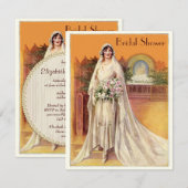 Elegantes Vintages Bride-Brautparty der 1930er Jah Einladung (Vorne/Hinten)