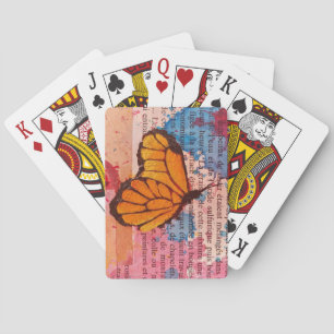 Elegantes Vintages Butterfly-Malbuch Wasserfarbe Spielkarten
