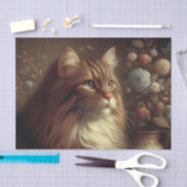 Elegantes Vintages Cat Portrait Seidenpapier (Handwerk)