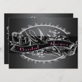 Elegantes Vintages Chalkboard-Brautparty Einladung (Vorne/Hinten)