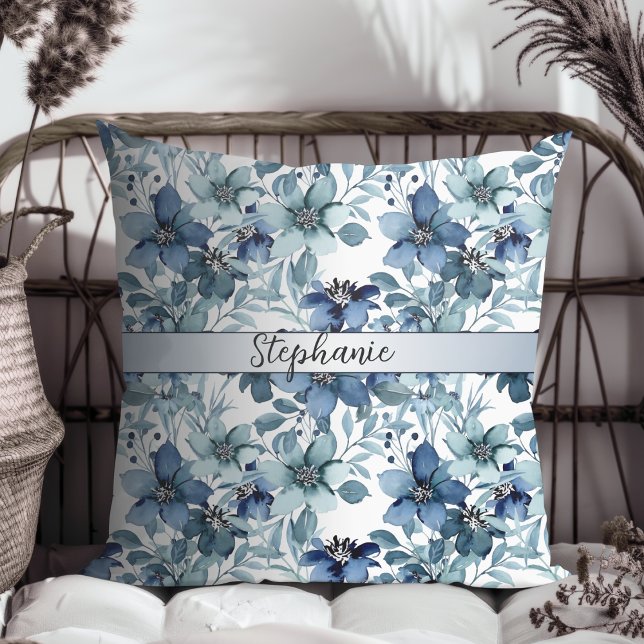 Elegantes Vintages Chintz-Muster Monogramm Kissen (Von Creator hochgeladen)