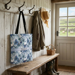 Elegantes Vintages Chintz-Muster Monogramm Tasche