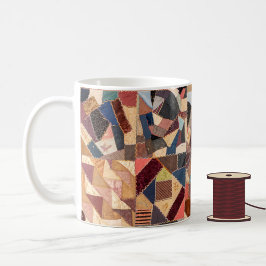 Elegantes, Vintages, Crazy Patchwork Quilt Muster Kaffeetasse