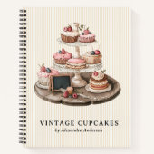 Elegantes Vintages Cupcake Dessert Notizblock (Vorderseite)