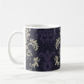 Elegantes Vintages Damask Muster Klassisches Flora Kaffeetasse (Links)