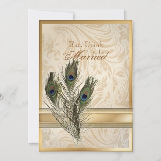 elegantes Vintages Damastapenessen Probe Einladung (Vorderseite)