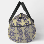 Elegantes Vintages Damastenschiff Blaugelbes Monog Duffle Bag (Rechts)