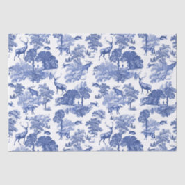 Elegantes Vintages Deer Fox Hare Blue Country Toil Seidenpapier