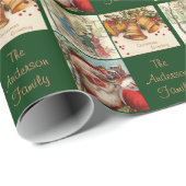 Elegantes Vintages Dokument mit Namen der Familie  Geschenkpapier (Rolleneckpunkt)