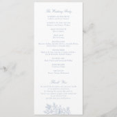 Elegantes Vintages Dusty Blue Wedding Programm (Rückseite)