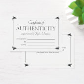Elegantes Vintages Echtheitszertifikat (Schreibtisch)