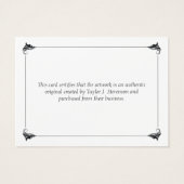 Elegantes Vintages Echtheitszertifikat (Rückseite)