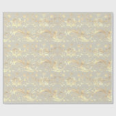 Elegantes, Vintages, Elfenbeindamastmuster Geschenkpapier (Flach)