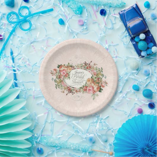 Elegantes Vintages Englisch errötet Pappteller (Party)