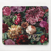 Elegantes Vintages farbiges Monogramm Mousepad (Vorne)