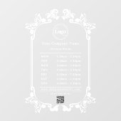 Elegantes Vintages Firmenlogo QR-Code Öffnungszeit Fensteraufkleber (Blatt)