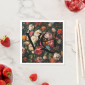 Elegantes Vintages Floral Monogram Wedding Napkins Serviette (Beispiel)