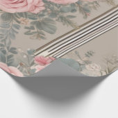 Elegantes Vintages florales Shabby Chic Geschenkpapier (Ecke)
