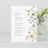 Elegantes Vintages Florals Probe Abendessen I Einladung (Stehend Vorderseite)