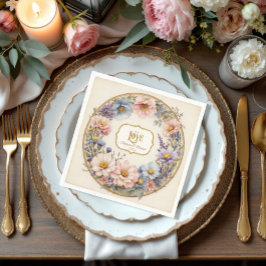 Elegantes Vintages Florenwasser Rosa Blau Serviette