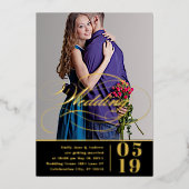 Elegantes Vintages Foto Folieneinladung (Vorderseite)