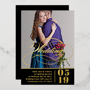 Elegantes Vintages Foto Folieneinladung