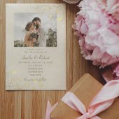 Elegantes Vintages Foto Hochzeit Einladung