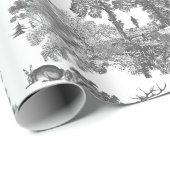 Elegantes Vintages Fox Kaninchen Country Toile Geschenkpapier (Rolleneckpunkt)